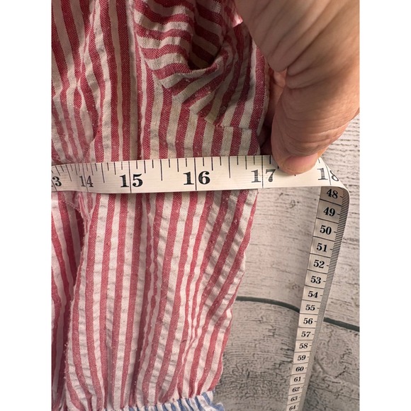 Urban Outfitters Seersucker Color Blocked Midi Dress Cottagecore Size XS - Picture 7 of 13